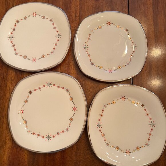 Square Salad Plate Solitaire White Christmas by Lenox - 1, 2, 3 & 4 available - Picture 3 of 9